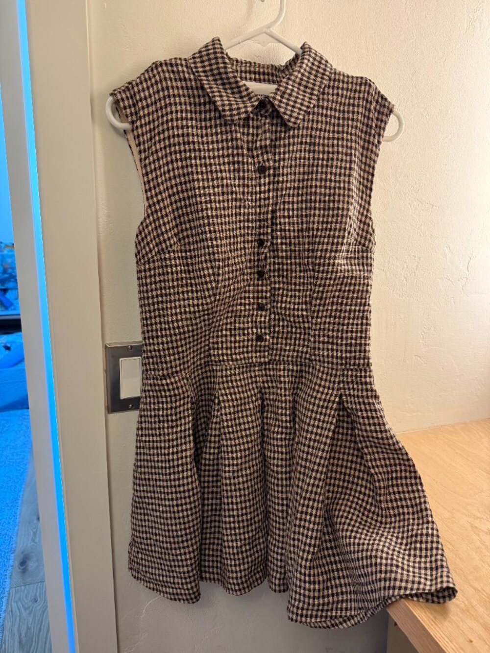 Reformation Arella Linen Dress in Tartine Check - Picture 2 of 9